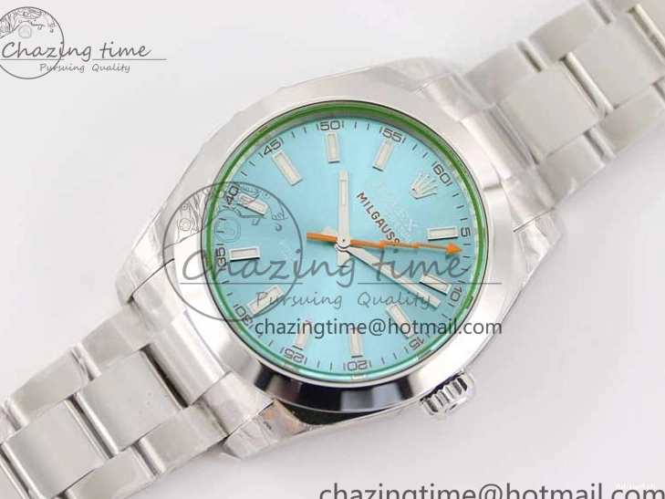 1:1 Milgauss ICE TWF Best SH3131 Blue Bracelet on 116400 SS GV 904L Dial Edition 0211